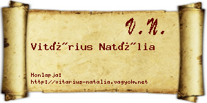 Vitárius Natália névjegykártya